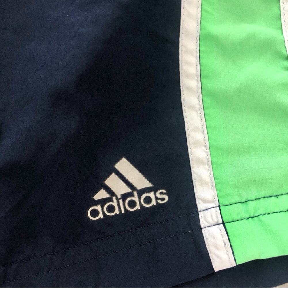 Adidas Green Navy Athletic Shorts Sports Climalite 365 Moisture Wick Fabric - Picture 7 of 16